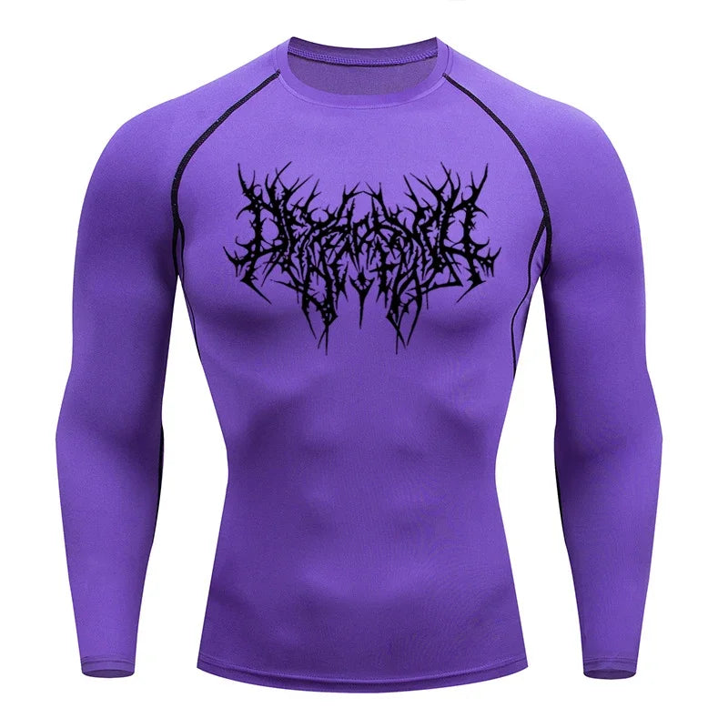 Silent World Design Long-sleeved Compression Shirt