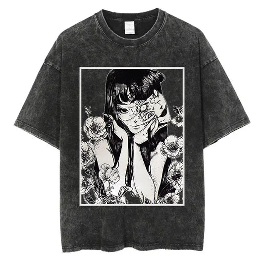 Oversized Gothic Face Silence T-Shirt