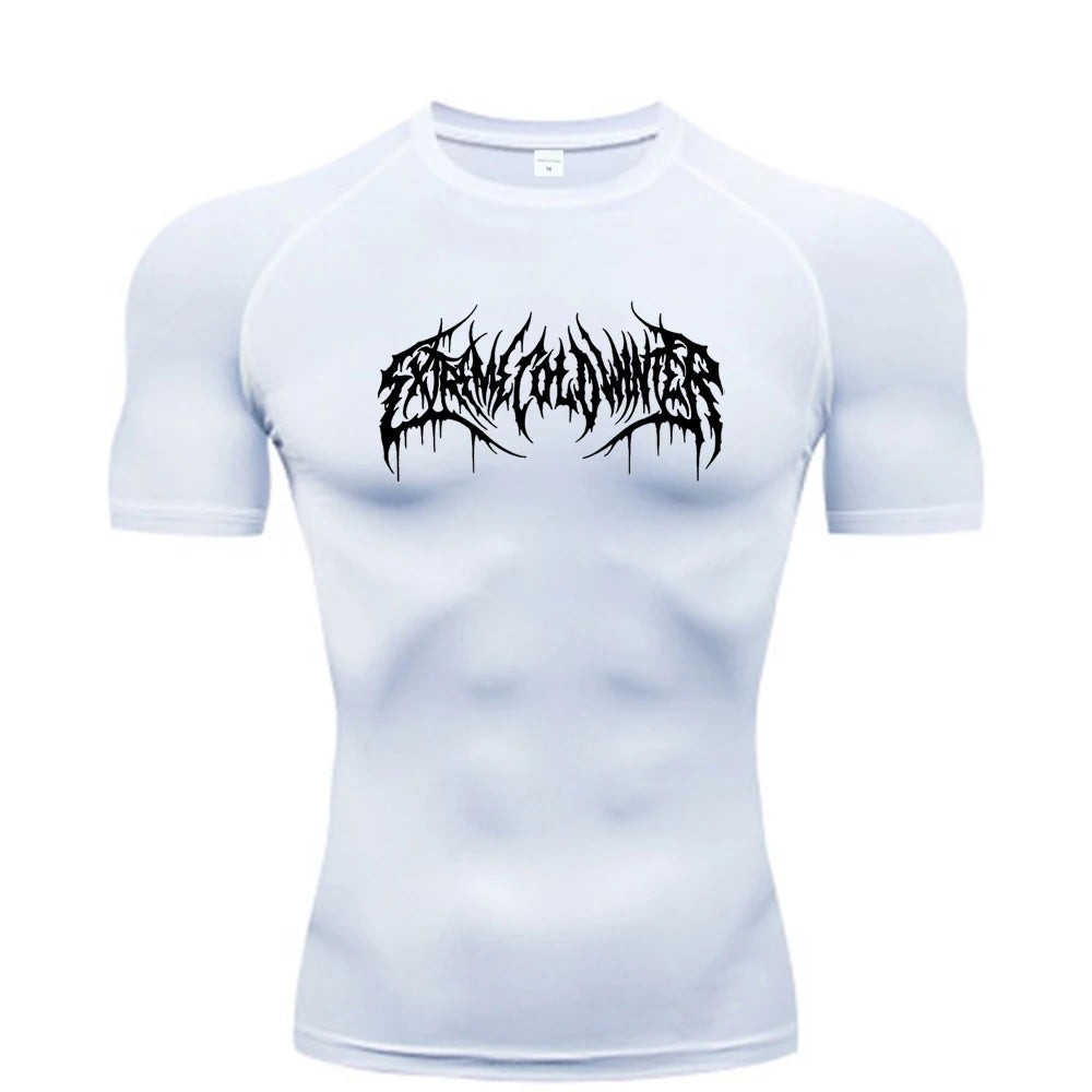 Black Metal Design Long-sleeved compression shirt