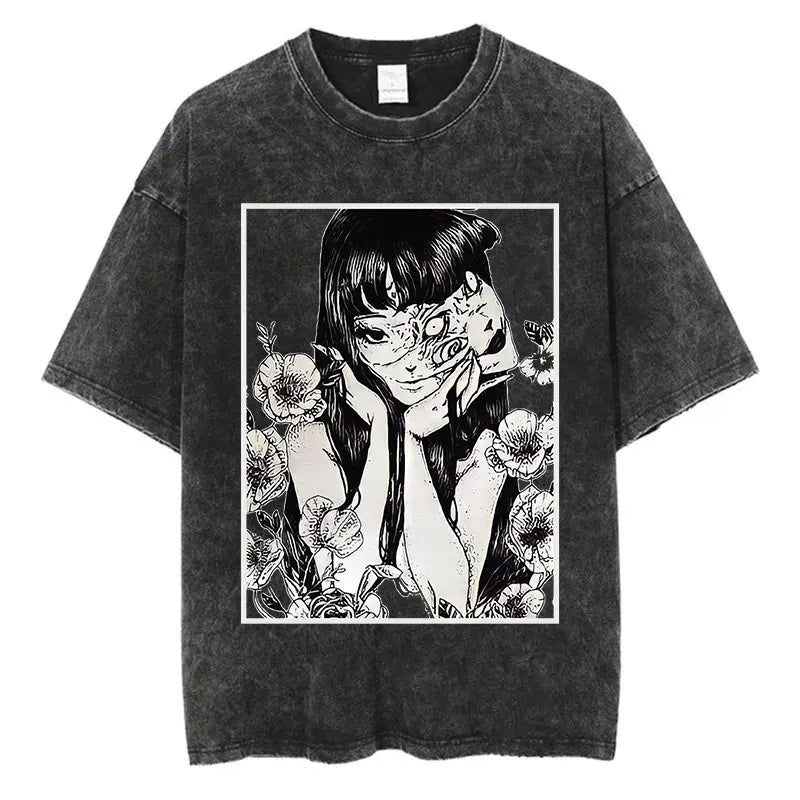Oversized Gothic Face Silence T-Shirt