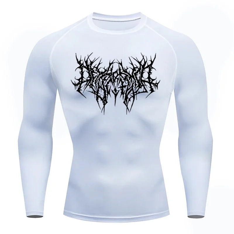 Silent World Design Long-sleeved Compression Shirt