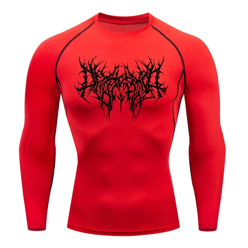 Silent World Design Long-sleeved Compression Shirt