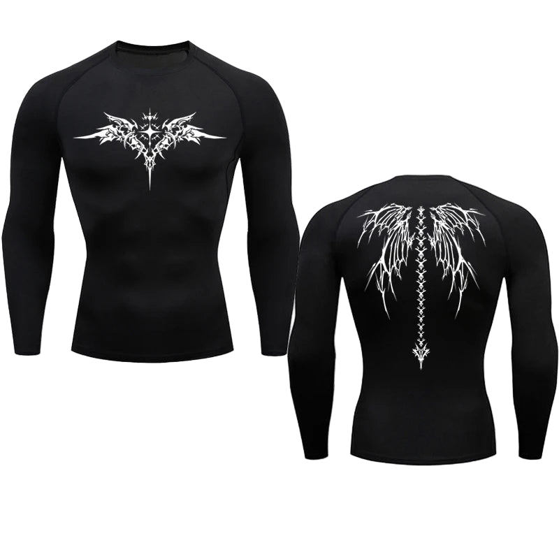 Camiseta de compresión de manga larga Dark Wings
