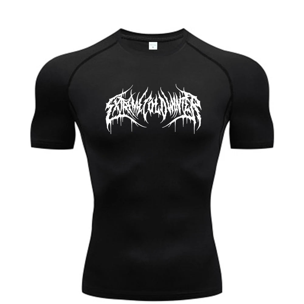 Black Metal Design Long-sleeved compression shirt