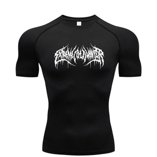 Black Metal Design Long-sleeved compression shirt
